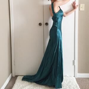 Zum Zum By Niki Livas Satin Sequined Gown.--NA4